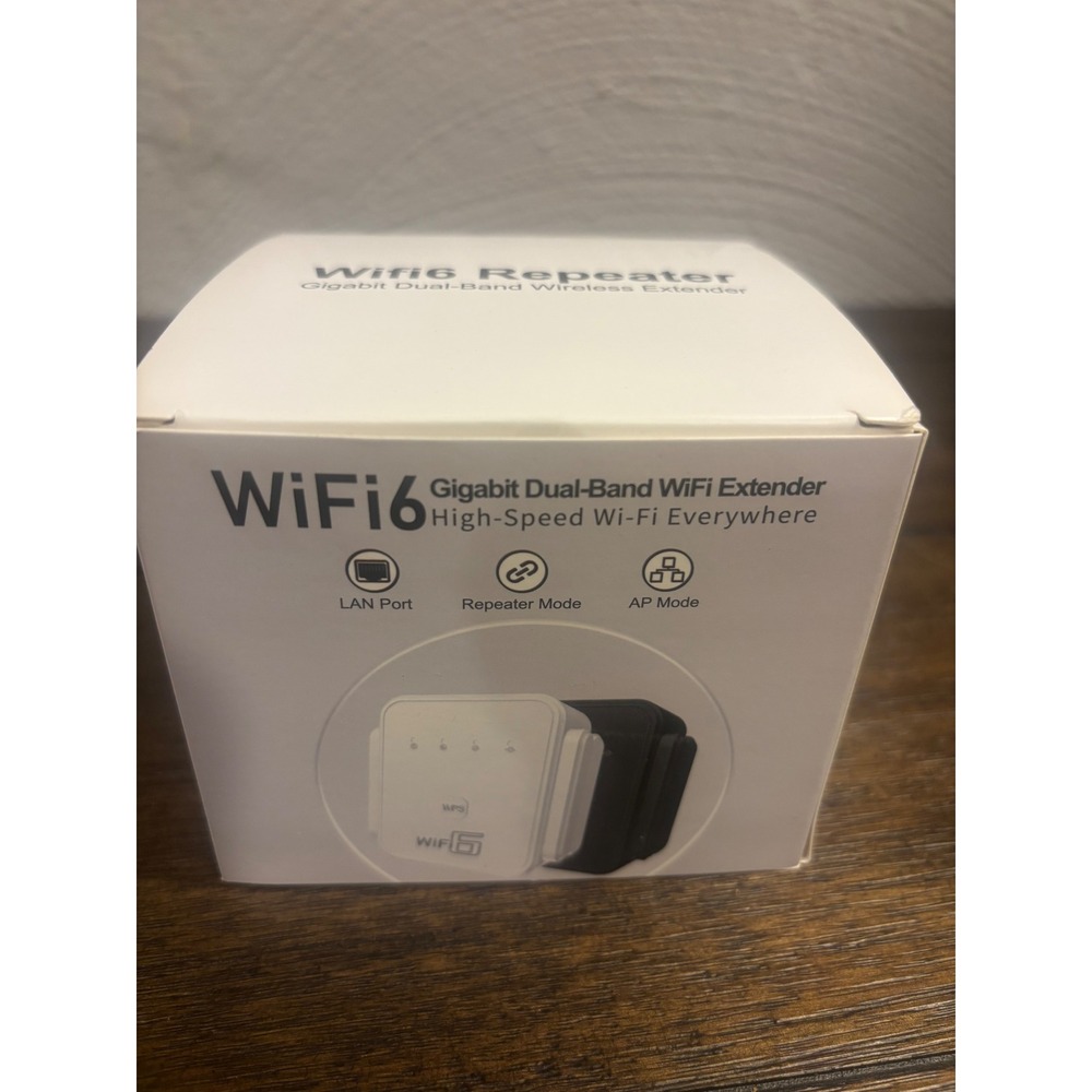 WiFi6 Repeater Gigabit Dual-Band Wireless Extender WPA3 LAN Port White